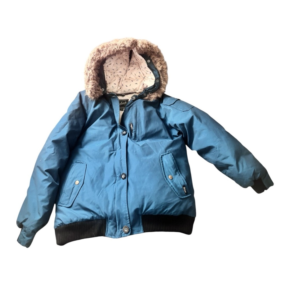 Vintage Woolrich Arctic Anorak Parka|Down|Faux Coyote Fur| Hood|Majolica Blue